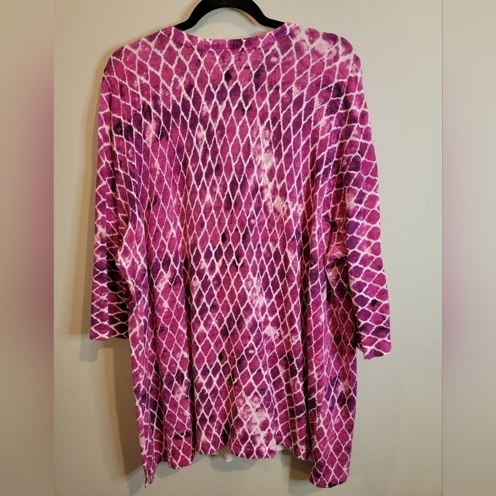 Catherine's Magenta Pink 3/4‎ Sleeve Cardigan Size 2X - Picture 6 of 6